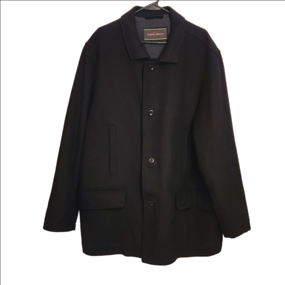 Joseph Abboud Mens Wool Blend Winter Jacket Black X Large